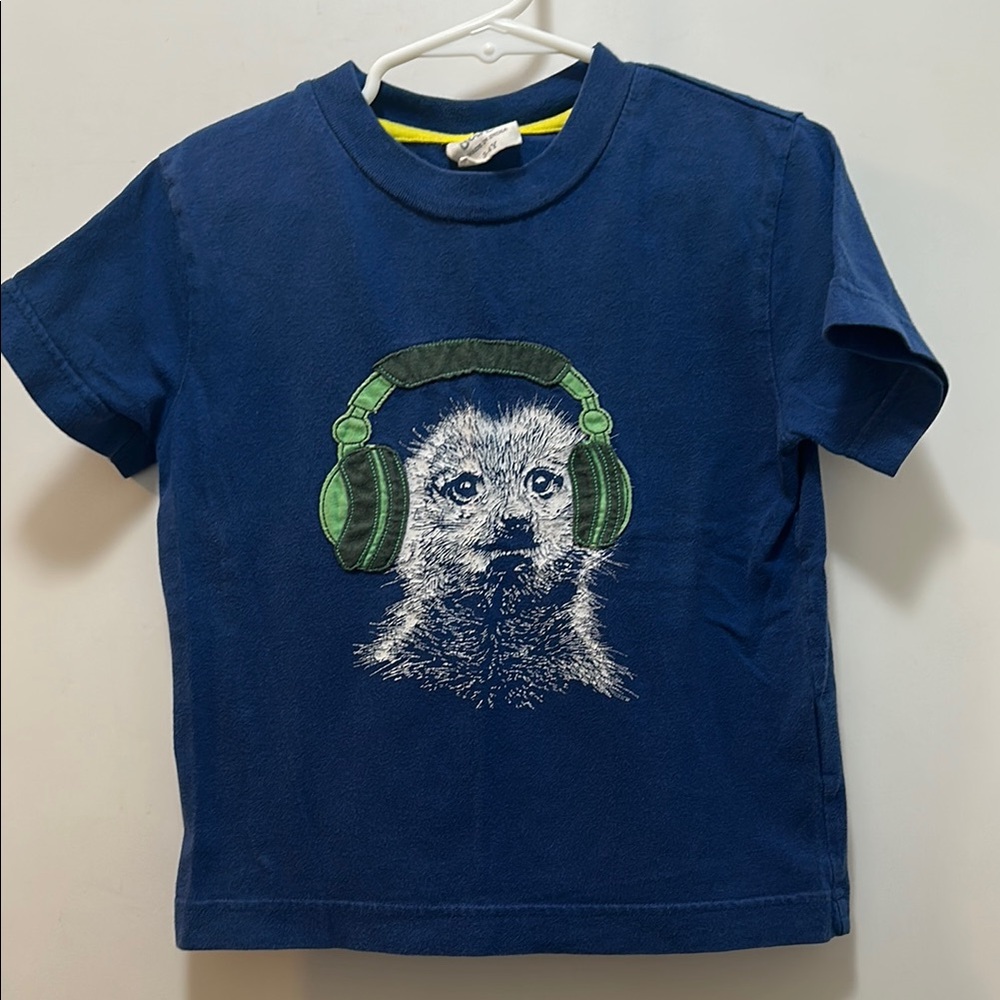 Mini Boden Blue and Green Short Sleeve Tee with Graphic Design Size 3-4